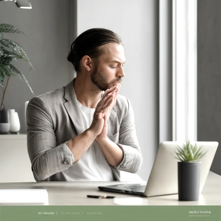 Entrepreneur meditating during office break