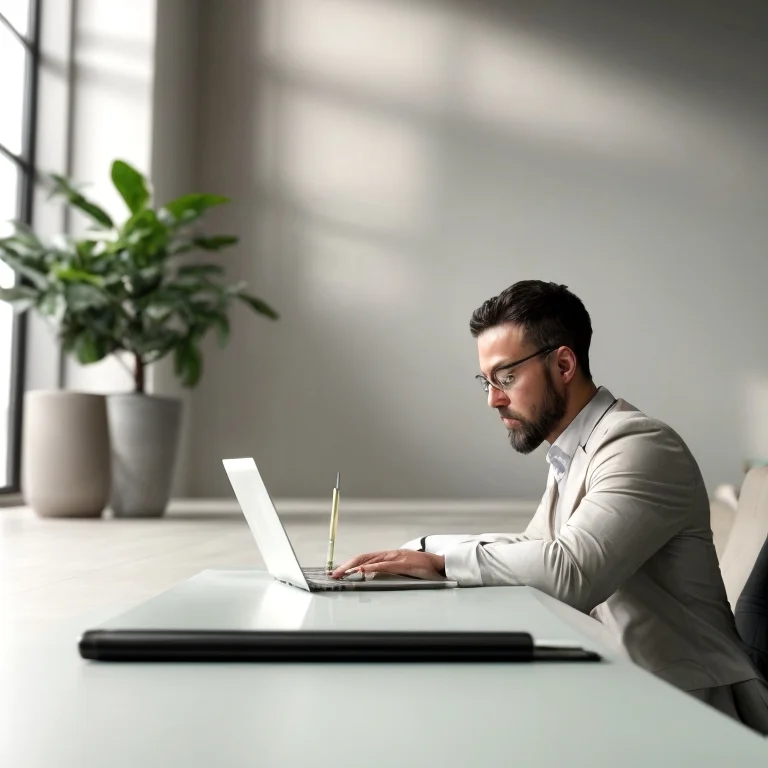 entrepreneur meditating at desk